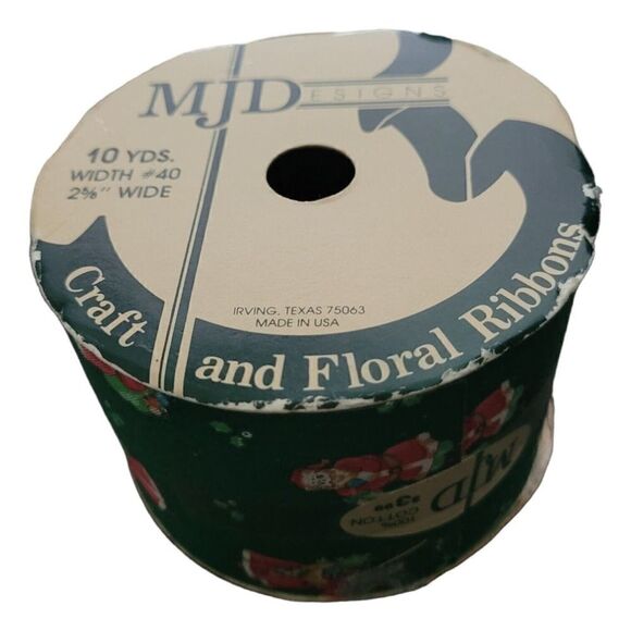 Vintage Santa Claus Christmas Ribbon by MJDesigns 10 YDS Retro Craft Decor - Picture 2 of 2